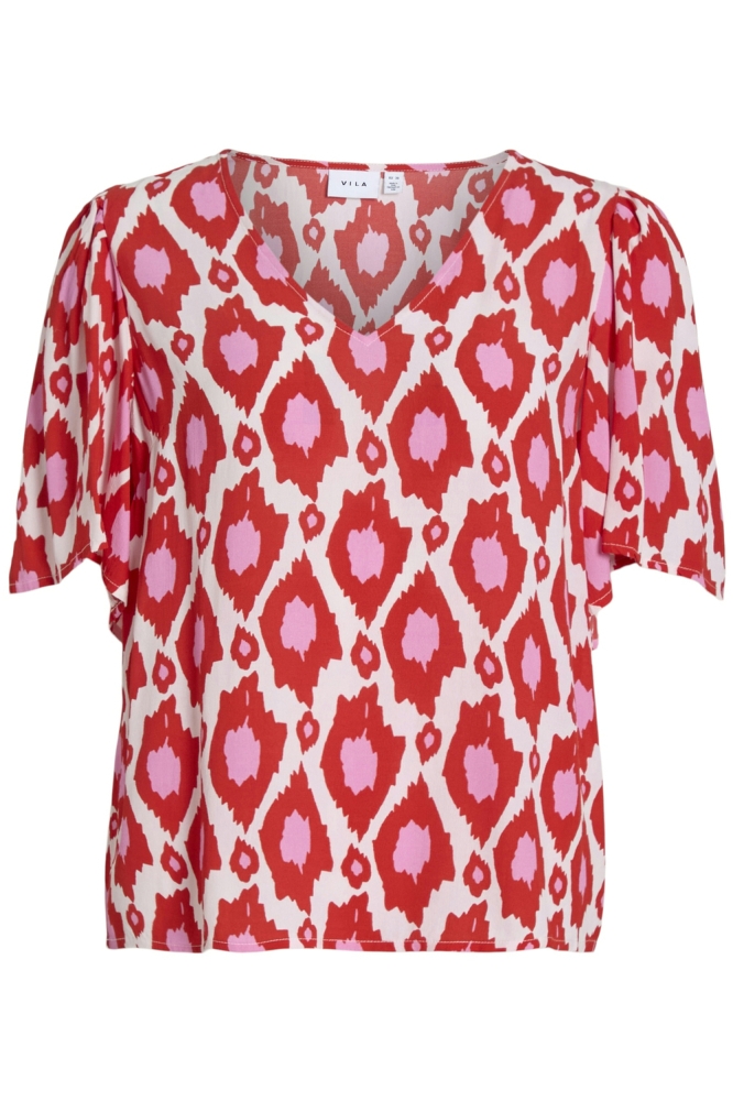 VIKIKKI V-NECK 2/4 TOP/TES 14109538 AURORA RED
